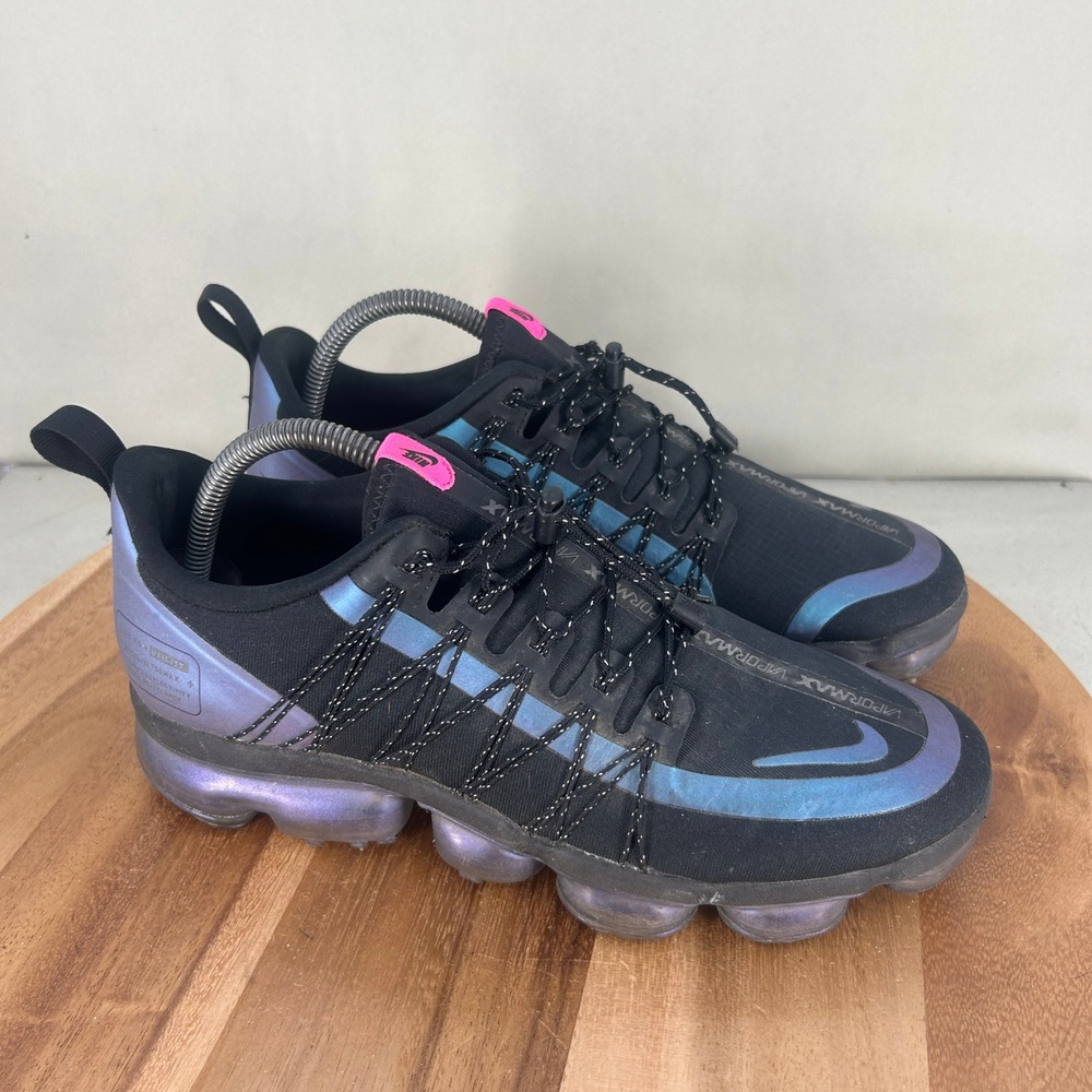 Nike Air VaporMax Run Utility Black Iridescent Blue AQ8810-009 Mens 8.5